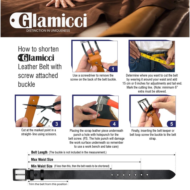 Glamicci Mens Belts Leather | Tan Leather Belts for Men