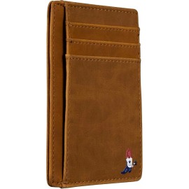 Lamatar1 Texas Boot On Card Holder Slim Front Pocket PU Leather Khaki Wallet.