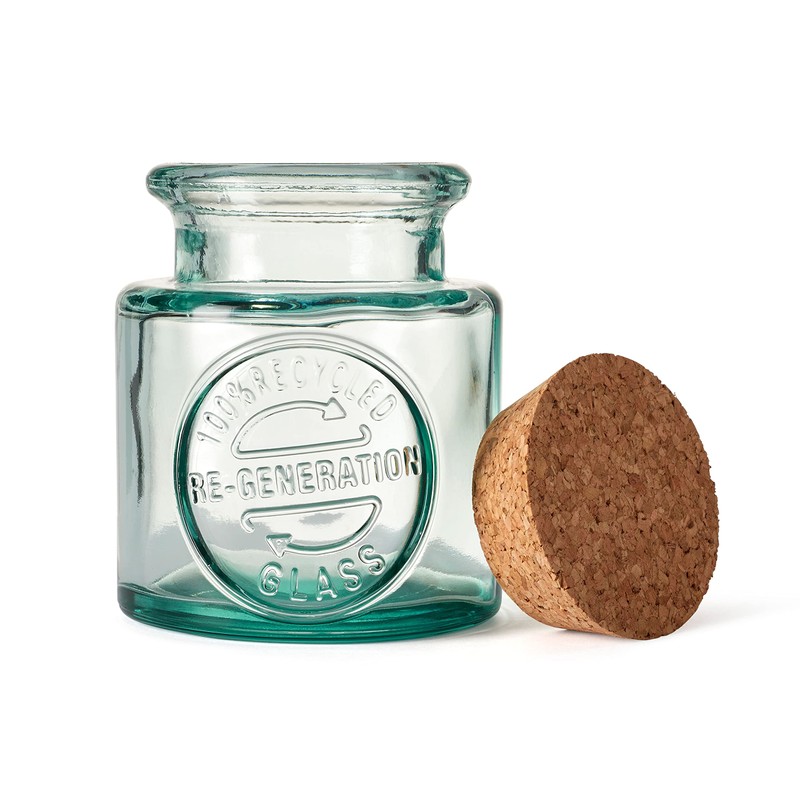 Re-Generation Glassware Small Jar with Cork Lid, 25cl, 100% Recycled