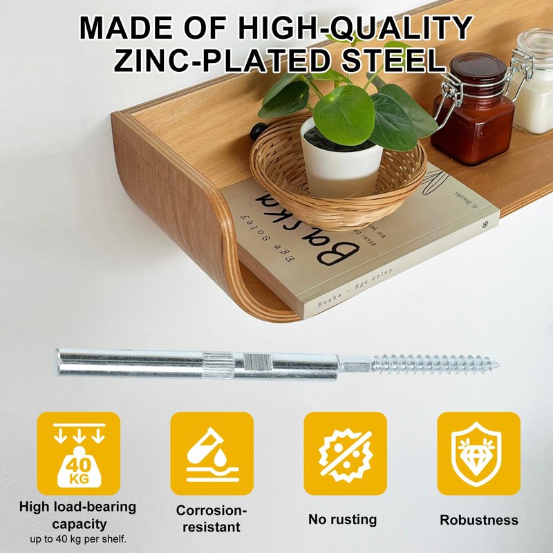 EXLECO 6 x Invisible Wall Shelf Brackets Diameter 10 x