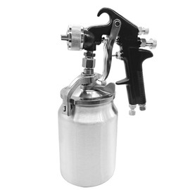Joywayus HVLP Spray Gun with Cup, 1.8mm Nozzle, 34oz 1000cc Capacity, Professional Siphon Feed Pneumatic Air Paint Sprayer Gun, Black Handle