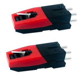 CKANDAY 2 Pack Universal Record Player Cassette Replacement Vinyl Turntable Cassette with Needle Pin for Vintage LP for Turntable Phono Phonographs