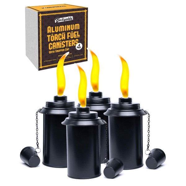 Backyadda Aluminum (Never Rust) Tiki Torch Canister Replacement (12 oz).