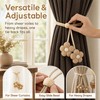VLUNT 4 Pack Wooden Floral Beaded Curtain Tie Backs Rope