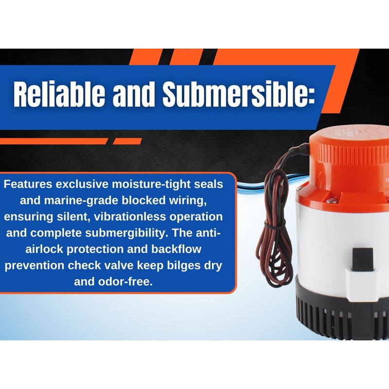Seaflo 4700 GPH 24v Heavy Duty Electric Bilge Pump (4700gph
