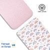 Lovely Hippo Cododo Fitted Sheets Compatible with Next2Me Kinderkraft 100%