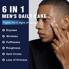 6-in-1 Face Cream for Men – Mens Anti Aging Face Cream w/Caffeine & Retinol to Firm, Hydrate & Refresh Skin, Quick-Absorbing Non-Greasy Formula (1.7 Fl Oz (Pack of 2))