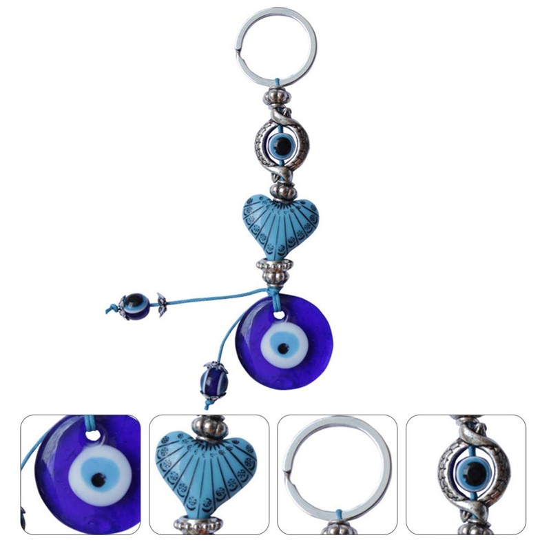 BESPORTBLE Llavero de mal de ojo turco colgante de corazón