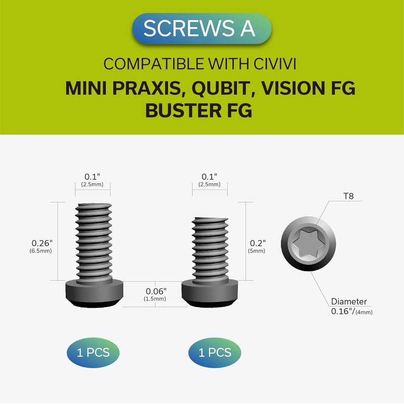 CIVIVI Titanium Pocket Clip with 2 Pairs Titanium Screws for
