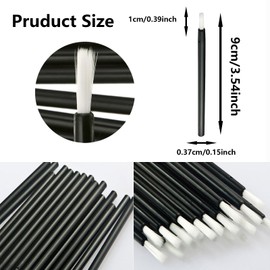 100Pcs Disposable Lip Brushes & Wands - Black Lip Applicators, Nail Polish Brushes, Mini Paint Brushes for Makeup & Cookie Painting