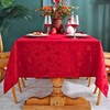 Honellaty Christmas Red Tablecloth, Jacquard Fabric Christmas Tree Pattern Table