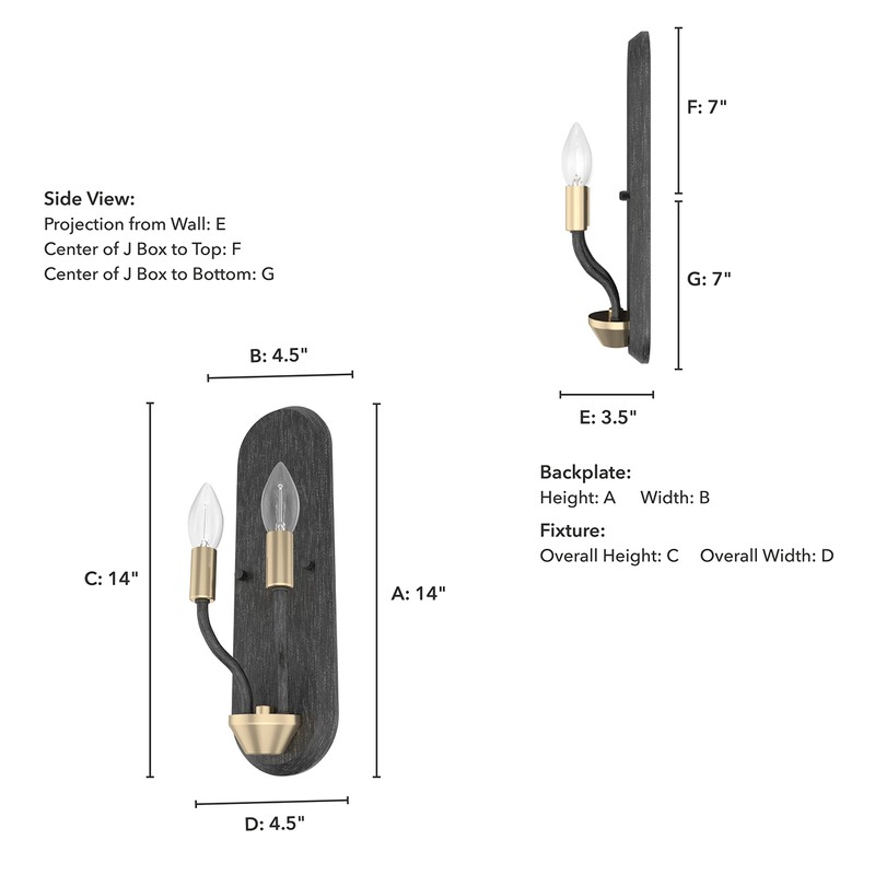 Hunter Fan Company 19801 Merlin Wall Sconce, Rustic Iron