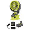 Techtronics Ryobi 18-Volt Personal Battery Powered Clip Fan Kit with
