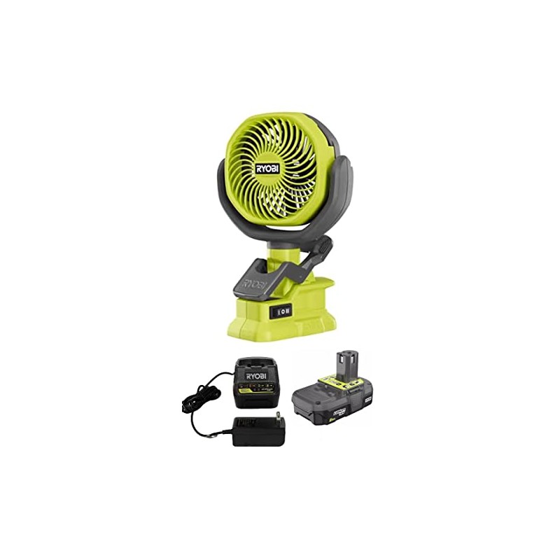 Techtronics Ryobi 18-Volt Personal Battery Powered Clip Fan Kit with