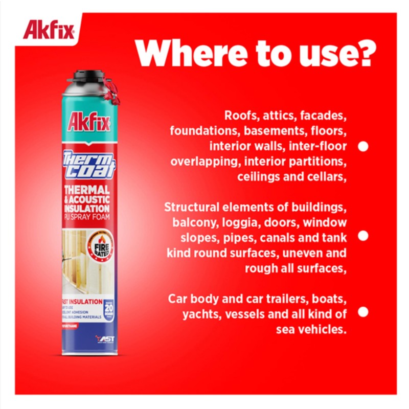 Akfix Thermcoat Spray Foam Insulation 120 sq ft (6x27.1 oz)