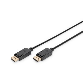 DIGITUS DisplayPort-Kabel - UHD 4K/60Hz - 2m - mit Verriegelung - HBR 2 - Kompatibel mit Monitor, Gaming-Grafikkarte