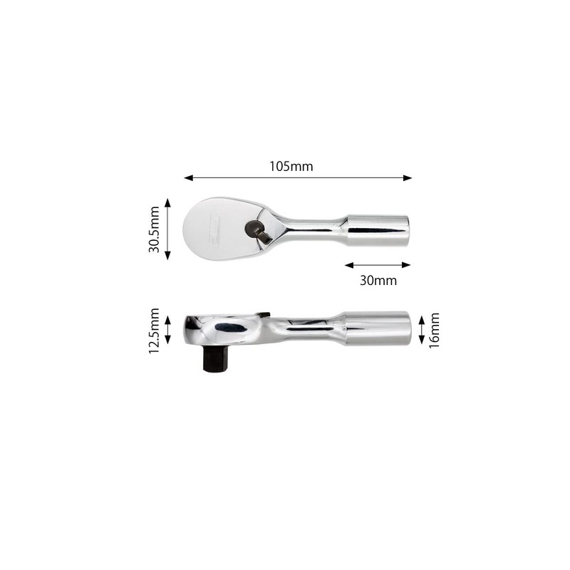 PWT SRH38SH312 Ratchet Handle Socket Wrench Short Stabilizer Drive Angle