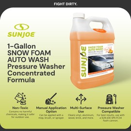Sun Joe Premium Snow Foam Orange-Vanilla Scent Car Wash Soap & Cleaner, 1 Gallon, SPX-FCS1G-CRM