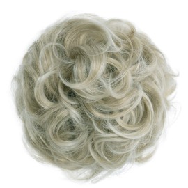 CAISHA by PRETTYSHOP Hairpiece Scrunchy Updo Bridal Hairstyle Voluminous Slightly Wavy Messy Bun Light Blonde G12E