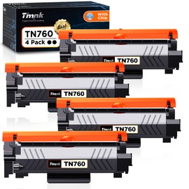 TN760 4PK Replacement for Brother TN-760 TN730 High Yield Toner Cartridge, for MFC-2710DW HL-L2395DW DCP-L2550DW HL-L2370DW HL-L2690DW HL-L2390DW MFC-L2750DW