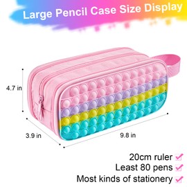 Large Pencil Case School Supplies for Kids Big Capacity Pencil Pouch Aesthetic Cute Pencil Case Organizer for Girls Back to School Gifts Pink Pencil Box Pencil Holder Special Pop Pen Bag for Students
