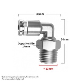 NANLACH PNEUMATIC 304 Stainless Steel Male Elbow 6mm Tube OD x 1/4 Inch NPT Thread 90 Push to Connect Tube Fitting (Pack of 5)