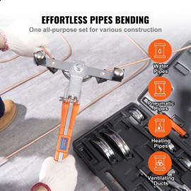 Unbranded Ratcheting Pipe Tube Bender 1/4"-7/8" 90° Forward/Reverse Bending 7 Dies