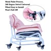 Backrest Rolling Stool with Brakes VAPAA TAIDE Roller Chair Heavy
