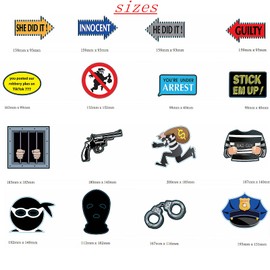 Fun Cops Police Robbers Party Photo Booth Props Policeman Thieves Robbers Themed Photobooth Props Party Supplies Police Birthday Pretend Play Party Game for Kids Role Play Graduation Favors