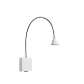 LUCIDE Bedside lamp, Metal, Integrated LED, 3 W, White, Chrome