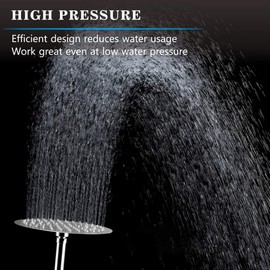 Voolan High Pressure Rain Shower Head - Rainfall Shower head Made of 304 Stainless Steel - Comfortable Shower Experience Even at Low Water Flow (6 Inch, Chrome)