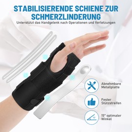 TOVIKI Wrist Bandage - Wrist Support with Metal & ABS Support Strips, Right Hand, Adjustable Day/Night Wrist Brace for Men Women, Arthritis, Tendonitis, Sports Protection (Right Hand)