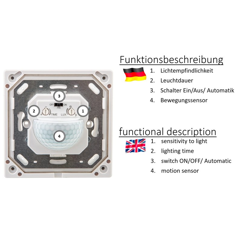 HUBER Motion 15F PIR Motion Sensor 190° for Indoor and