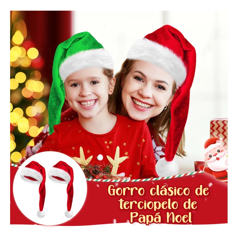 Gorros Navideños Sombreros Extendido Santa Adorno Fiesta 2pz