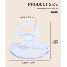 bylikeho 24PCS Car Glass Windshield Sunshade Suction Cups,Car Accessories Car Window Suction Cup with Strong Adsorption Force,Automotive Use Mini PVC Adsorption Holder,Universal for Car,SUV,Truck,RV