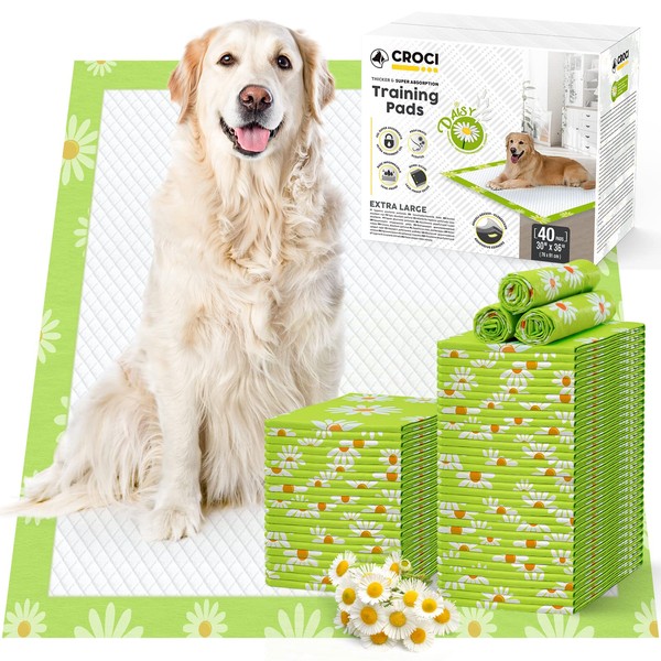CROCI Dog Pads Daisy Fragrance 30x36in Puppy Pads, Odor Eliminating