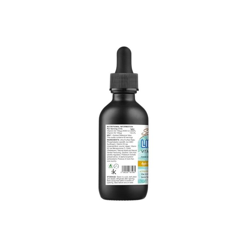 Liposomal Vitamins D3 + K2, 60ml Liquid Drops
