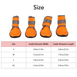4Pcs Waterproof Dog Shoes, Soft Rubber Pet Dog Protector Puppy Booties with Reflective Straps for Outdoor Activities (S)