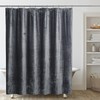 TAMGHO Crushed Velvet Shower Curtain for Bathroom, Dark Grey, 72x72