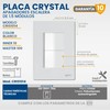 Placa Armada Cristal con 2 Apagadores Escalera de 1.5 Módulos