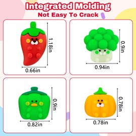 24 pcs Mini Vegetable Erasers for Kids Desk Pet, Cute 3D Vegetable Pencil Erasers for Kids Classroom Prizes, Class Treasure Box,Game Rewards,Party Favors, Non Removable