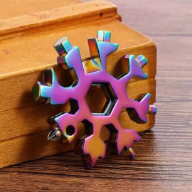 COLORCASA EDC 18in1 Snowflake Multi Tool Portable Stainless Steel Snowflake Bottle Open ,!