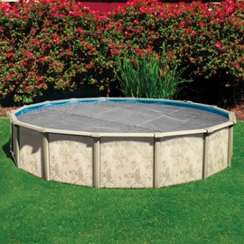 In The Swim 18' Ultra Silver Round Solar Pool Cover 16 Mil for Solar Heating Above Ground Pools and Inground Pools