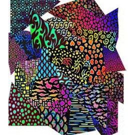 1/2 lb. CBS Borderline Pattern Dichroic Jewelry - Scrap on Black - 96 COE