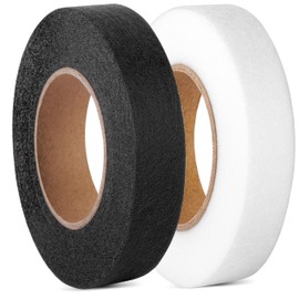 Nastro Termoadesivo per Orlo |50M X 20 MM|BIANCO E NERO|✮✮GARANZIA A VITA✮✮-2 Nastri Adesivi per Tessuti - Nastro Termoadesivo Resistente per Riparazioni su Tende, Jeans, Pantaloni, Gonne -Non si cuce