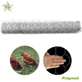 TecTech 48"x150' Galvanized Poultry Net Metal Mesh Fencing Chicken Wire 2" Holes Rustic