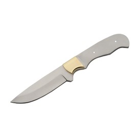 SZCO Supplies 8.25” Full Tang Straight Point Blade Blank Knife for Men - DIY Fixed Blade Knife with Sheath, Stainless Steel Blade Blank with Brass Bolster