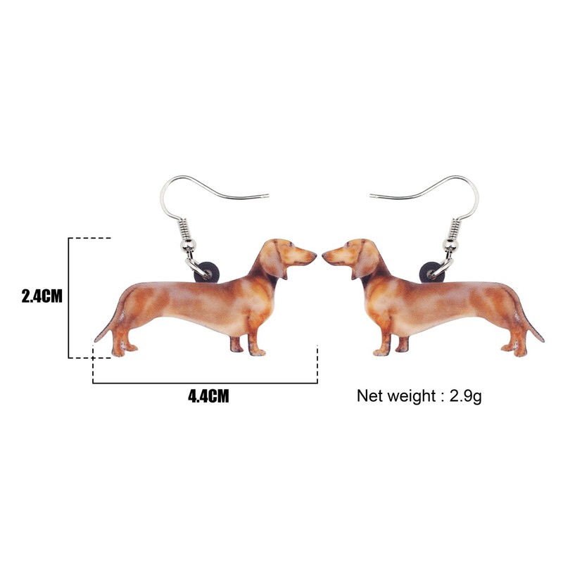 NEWEI Acrylic Cute Dachshund Earrings Dangle Puppy Pet Weiner Jewelry