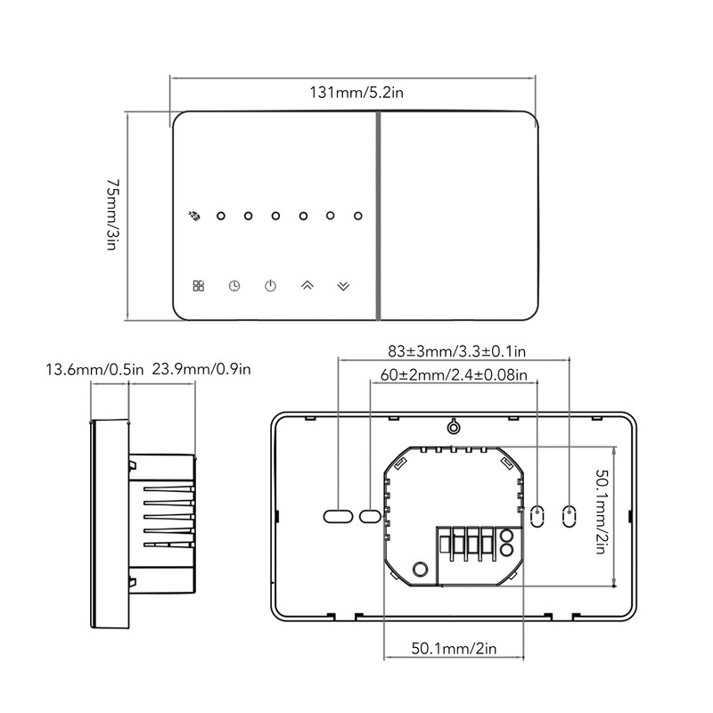 Smart Electric Thermostat White Programmable WiFi Thermostat with Temperature Humidity