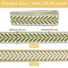 OLYCRAFT 10.9Yards Jacquard Ribbon Trim 2.4 Inch Leaf Pattern Jacquard